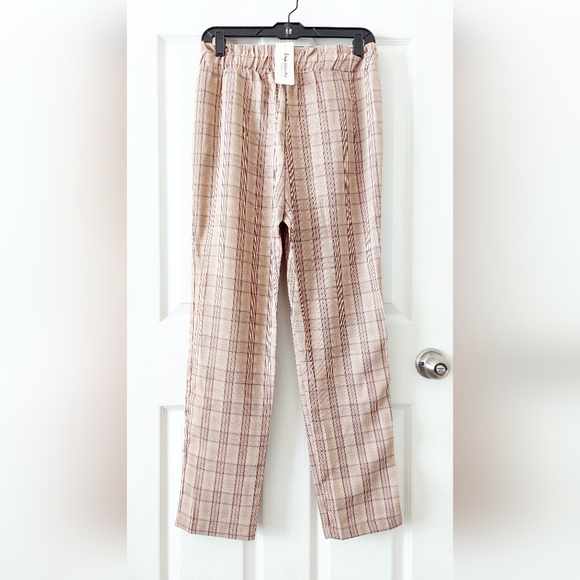 Impressions Plaid Paperbag Waist Trouser Pants - Picture 4 of 5